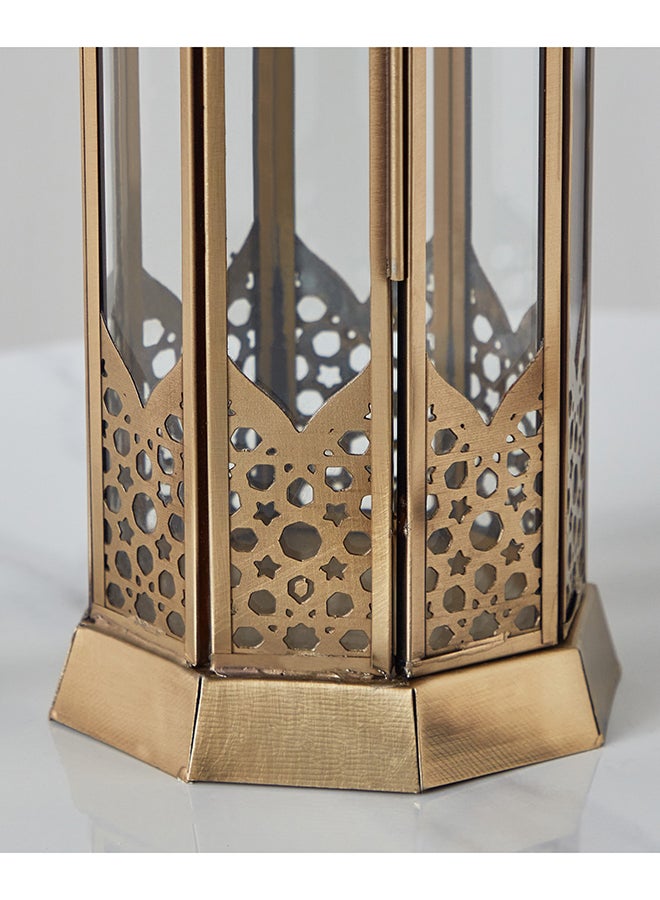 Home Box Isaba Antique Metal Cutwork Lantern - 9x9x48 cm - Image 5